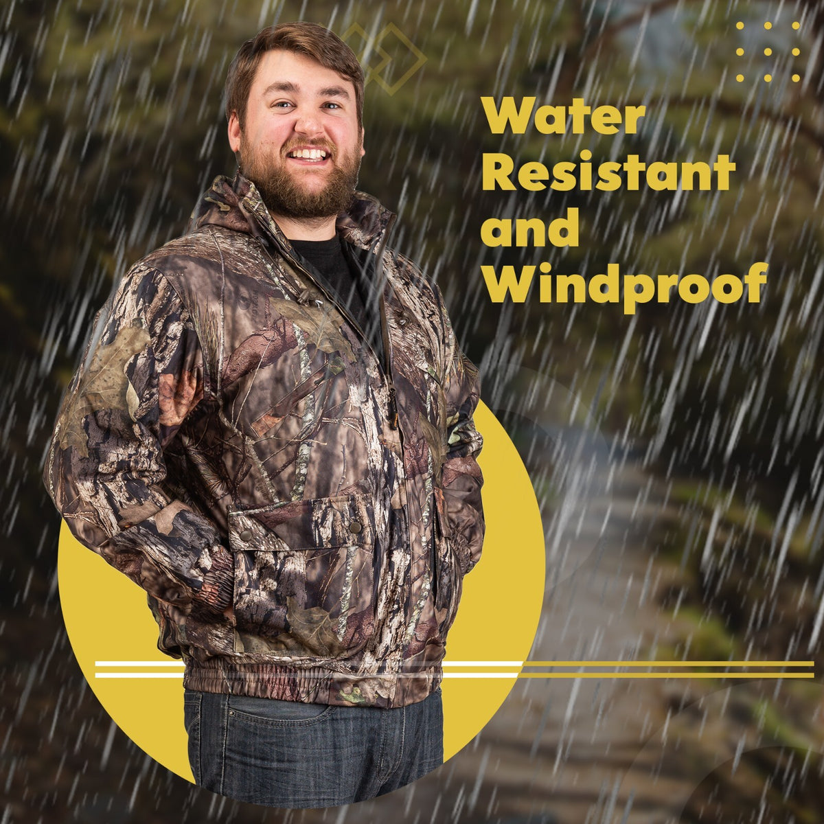 Insulated Waterproof Camouflage Hunting Jacket with Multiple Pockets