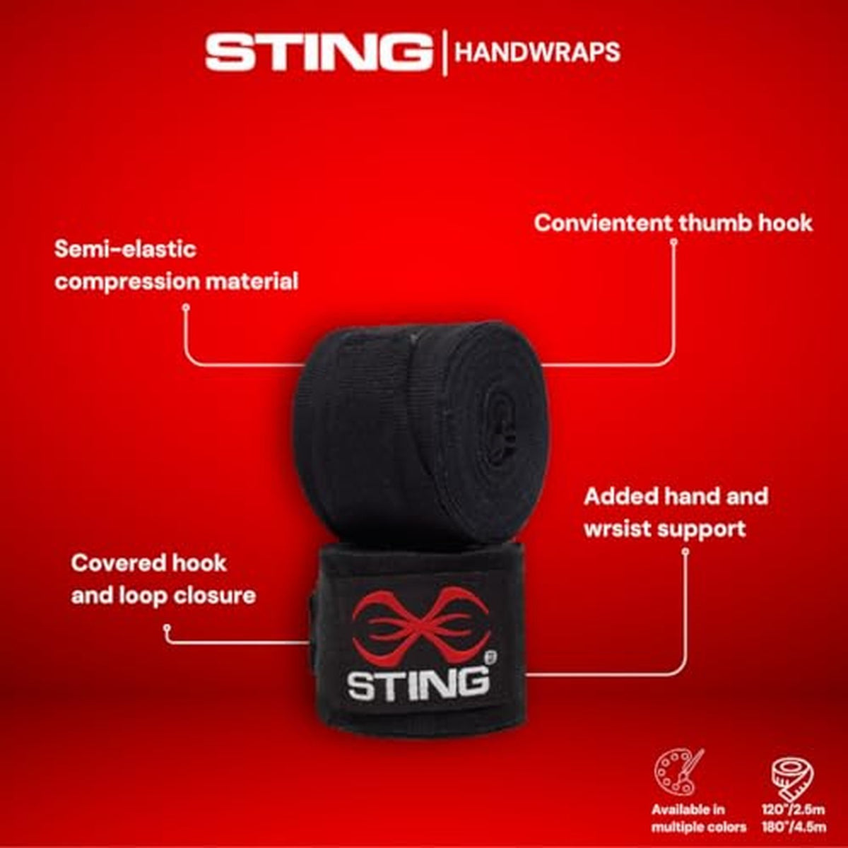 Elastic Boxing Hand Wraps - 180 Inch Support & Wrist Protection