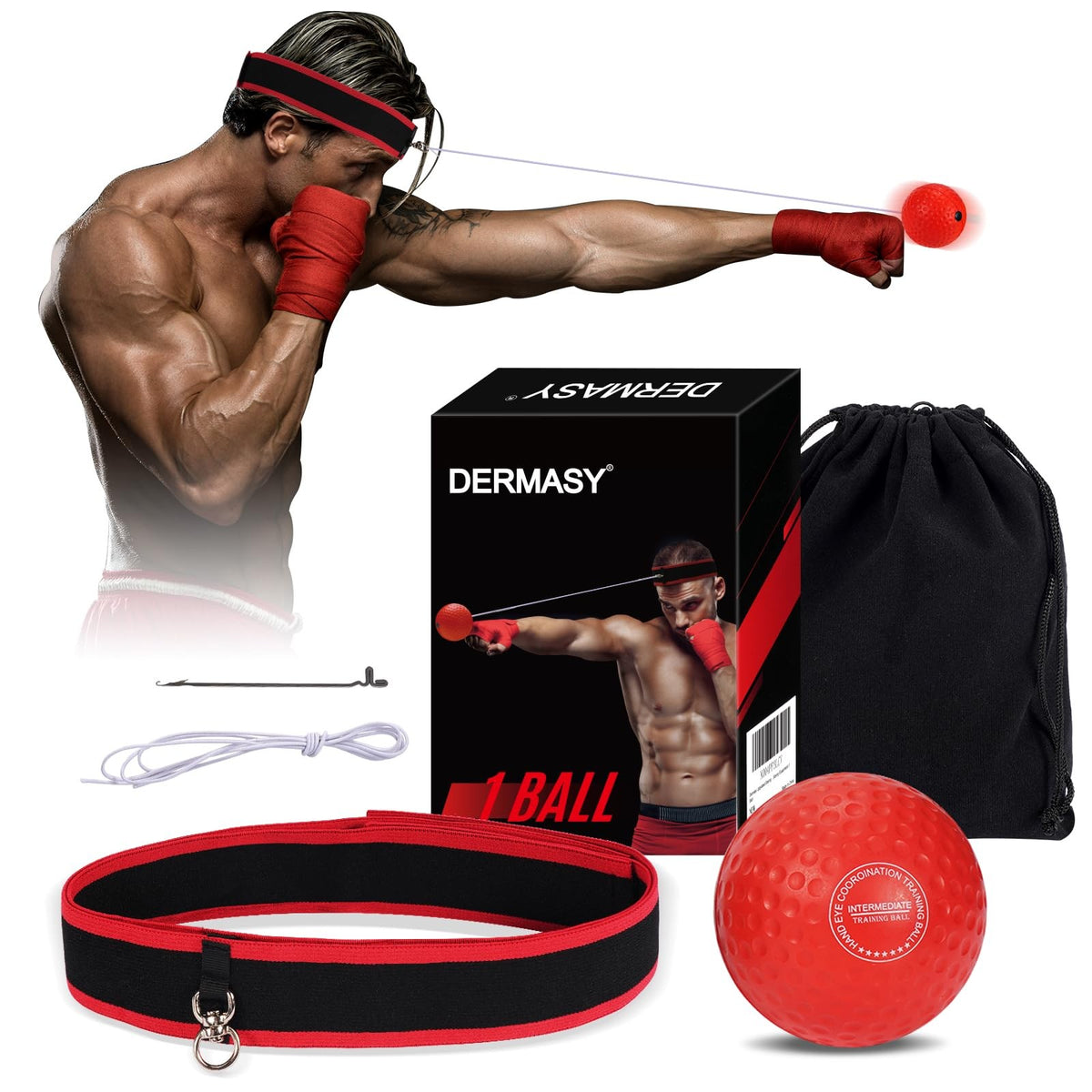 Reaction Boxing Reflex Ball with Headband - Speed & Agility Training Equipment