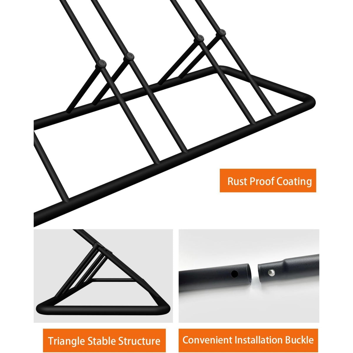 Heavy Duty Bicycle Floor Parking Rack - Fits 12-29 Inch Bikes, Organizes Multiple Bikes