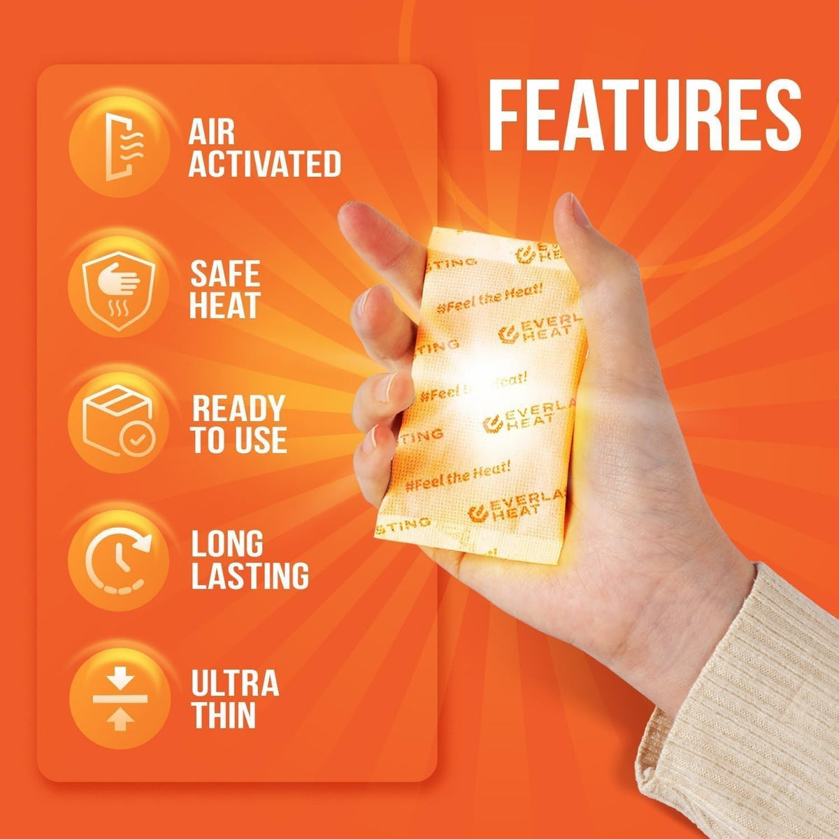 Disposable Hand Warmers 160 Pairs - Long Lasting Air Activated Heat