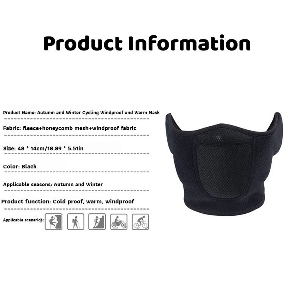 Winter Half Ski Mask Face Cover Windproof Ear Warmer for Cold Weather