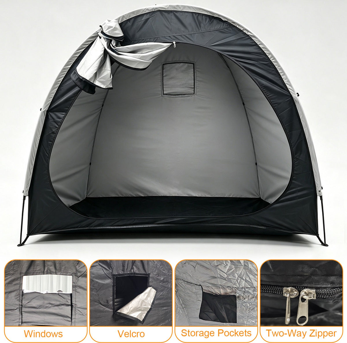 Portable Waterproof Bike Storage Tent for 2-4 Bicycles Outdoor Shelter