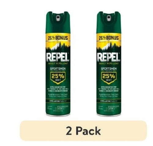 (2 Pack) Insect Repellent Spray with 25% DEET for Outdoor Activities - Bonus Aerosol