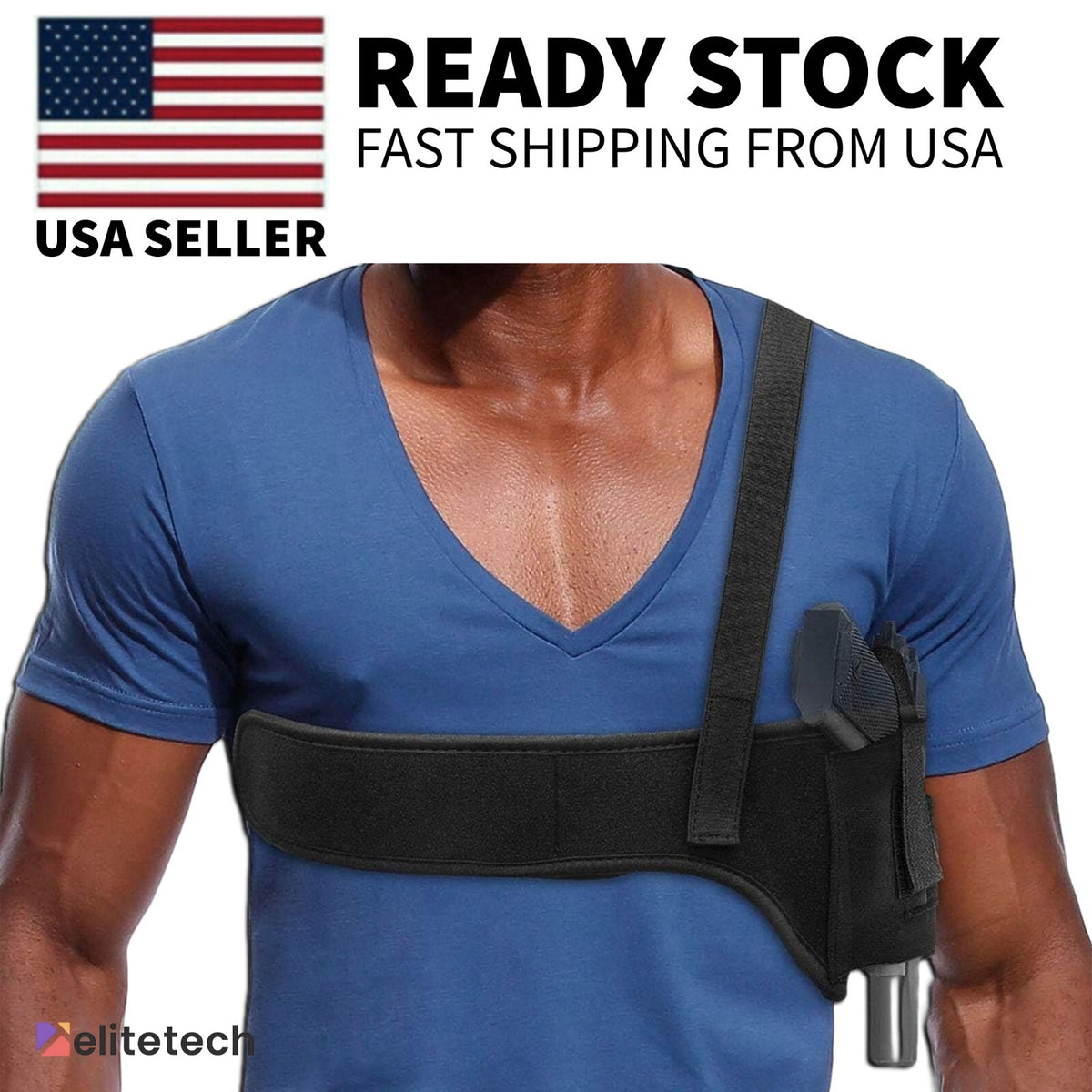 Concealed Carry Shoulder & Waist Holster for Pistols - Tactical Design, Adjustable, Secure Fit