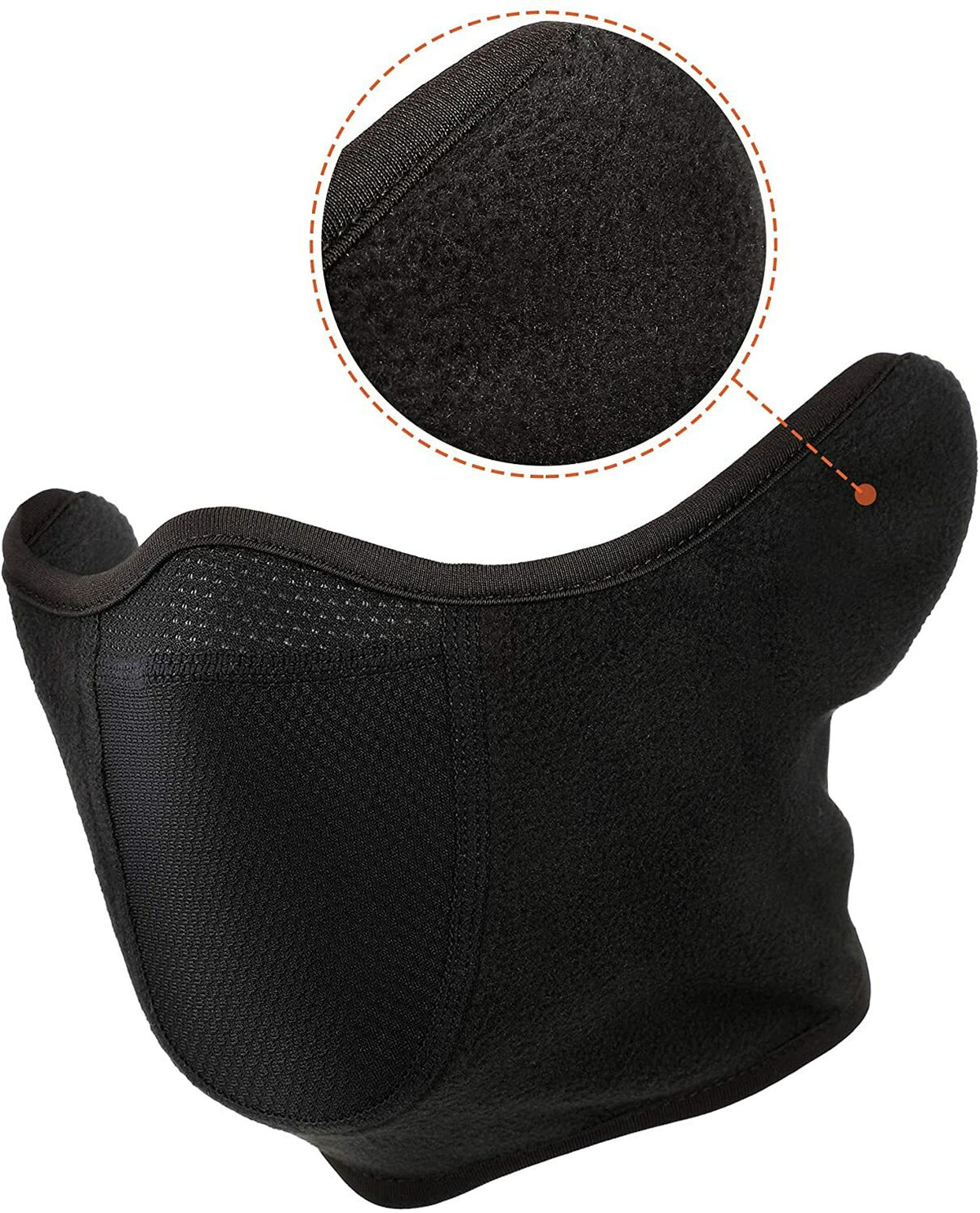 Unisex Winter Half Ski Mask with Ear Warmer, Windproof Fleece Face Cover