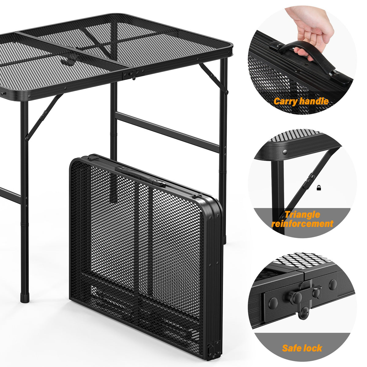 Portable Camping Picnic Table 3ft Folding Outdoor Grill Side Table