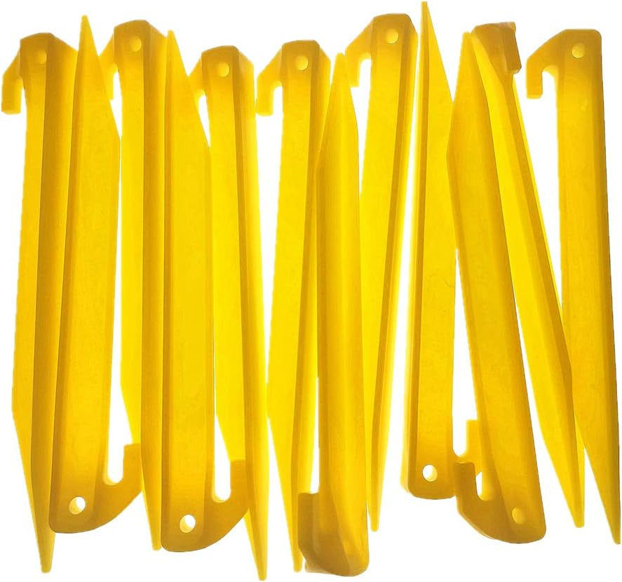 12 Inch Plastic Tent Stakes - Heavy Duty, Durable Camping Pegs, 24 Pack