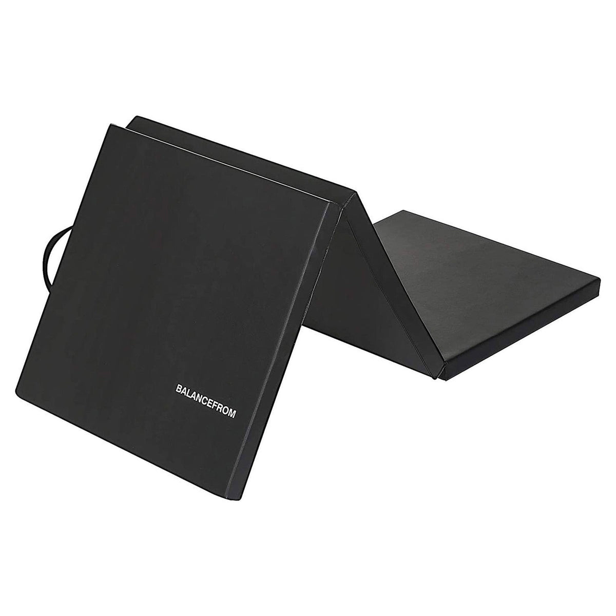 6x2ft Folding Exercise Mat 3-Panel Workout Floor Mat - Black 2 Pack