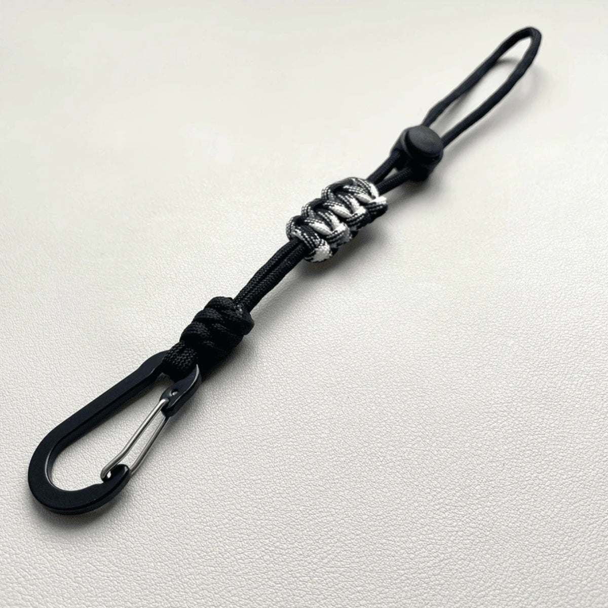 Adjustable Paracord Water Bottle Holder with Carabiner Keychain