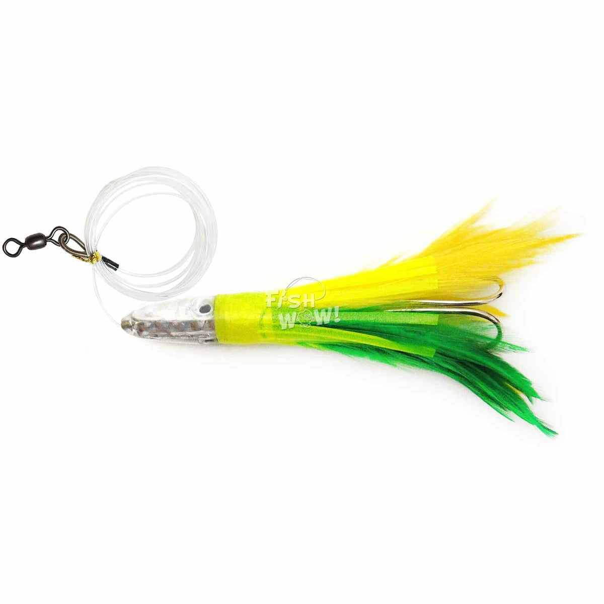 6-Inch Fish Trolling Tuna Feather Rig - Big Game Saltwater Lure