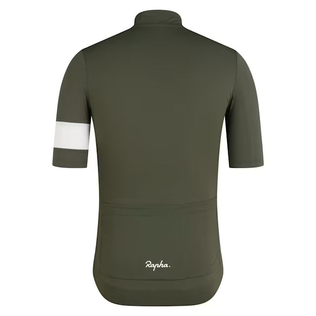 Men's Lightweight Cycling Jersey - Core Series, Breathable, Green/White, Large