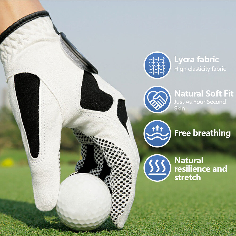 Men's All Weather Golf Gloves Pack of 1/3/5 - Breathable, Non-Slip Grip
