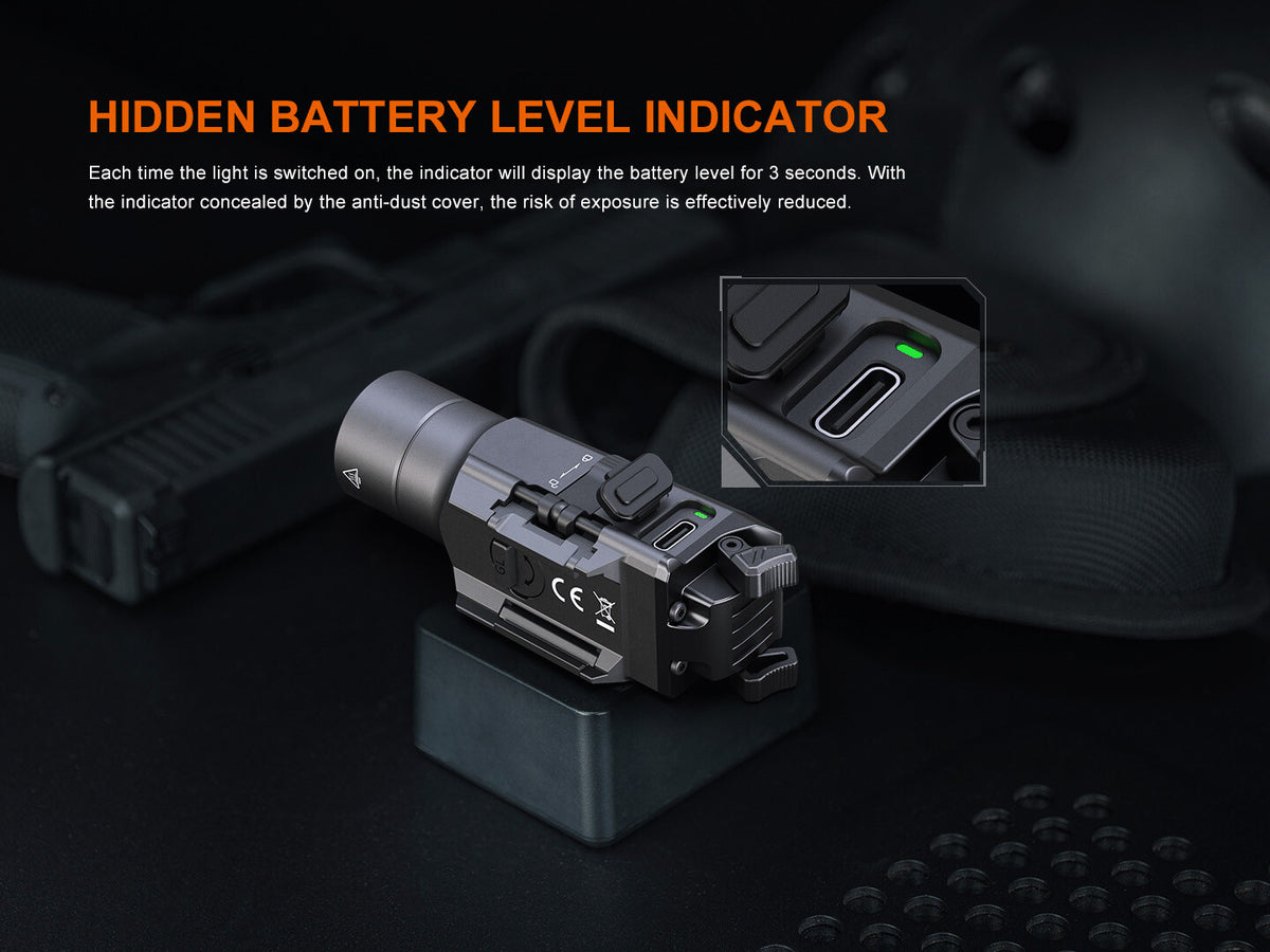 Rechargeable Long Range Rail Mount Flashlight 1200 Lumens for Pistol