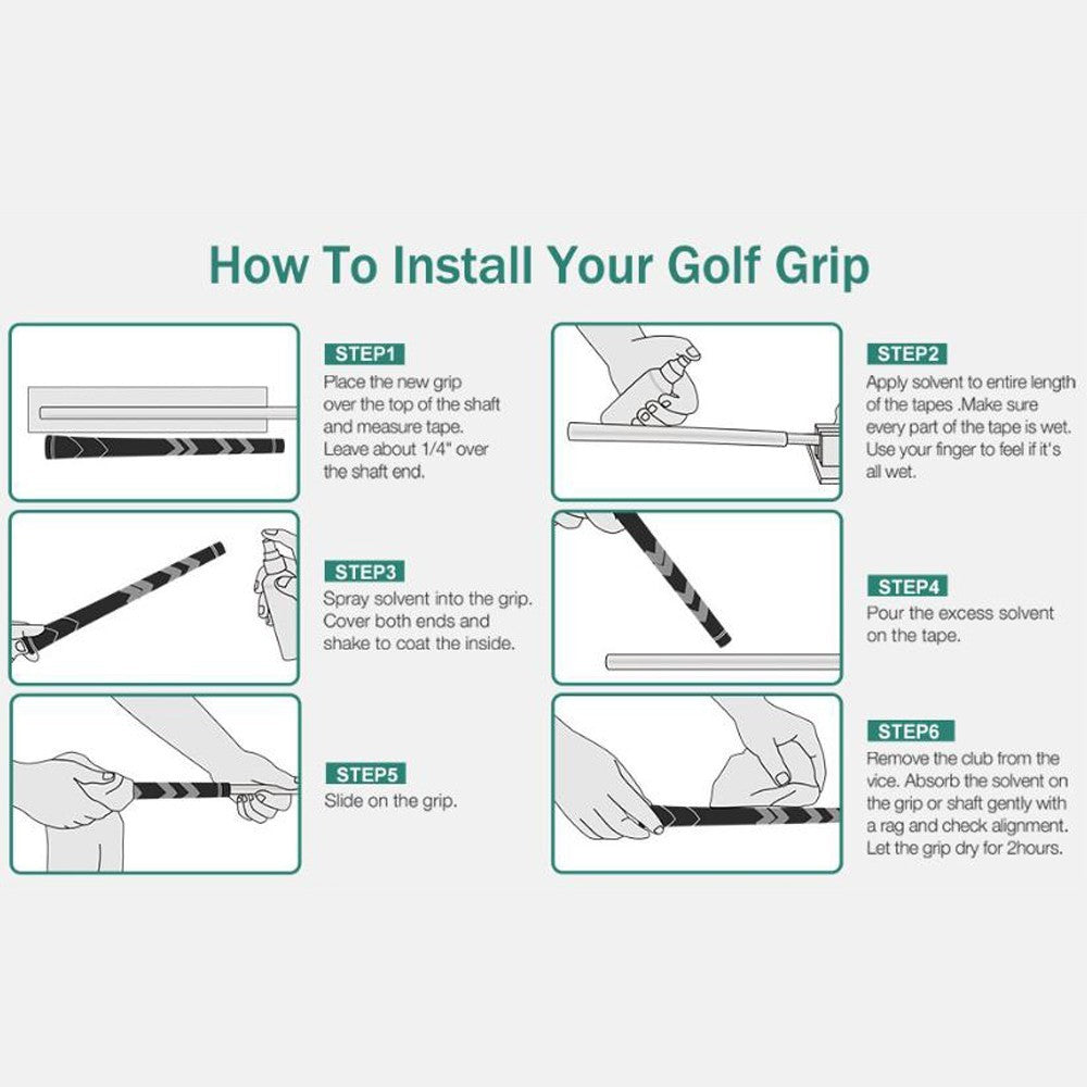 13 Pcs Golf Club Grips Rubber Non-Slip Midsize & Standard Size Set