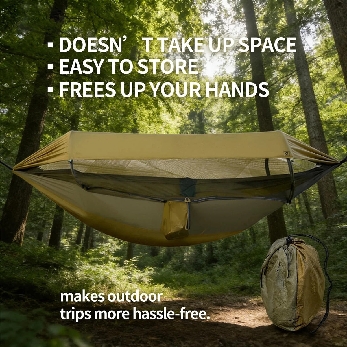 Hammock Tent with Mosquito Net and Rain Fly for Camping and Backpacking