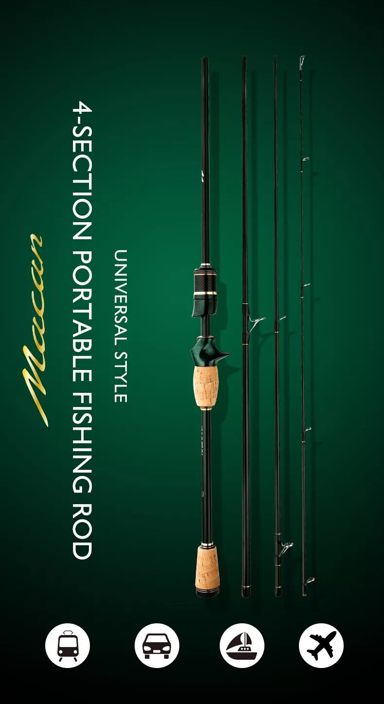 Ultralight Carbon Fishing Rods - Spinning & Casting, Travel Lengths 6-8 ft