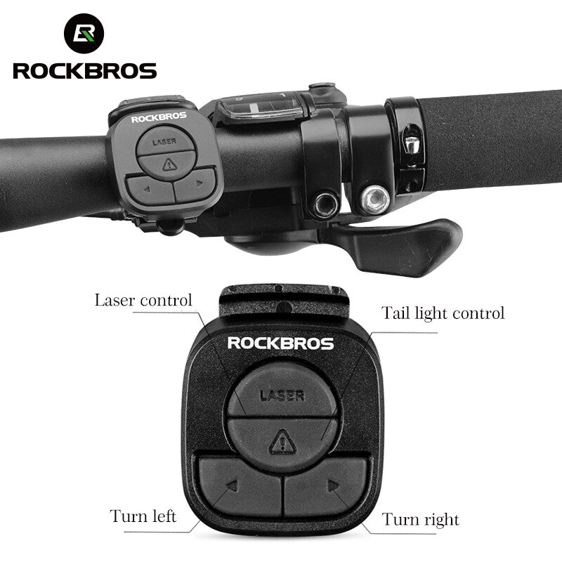 Bike Tail Light with Remote Control Waterproof Safety Signal