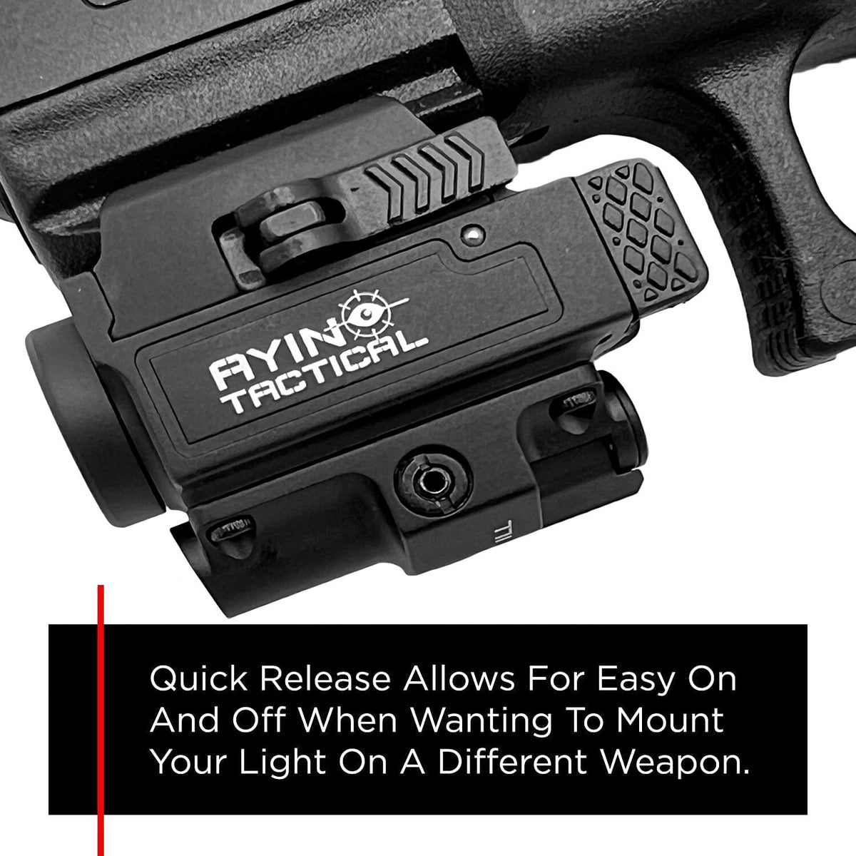 800 Lumen LED Pistol Light with Green Laser, Rechargeable & Quick Detach Mount