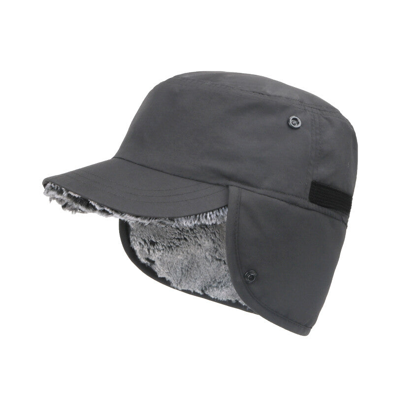 Men's Winter Windproof Ski Hat with Earflaps & Brim - Water-Resistant, Warm