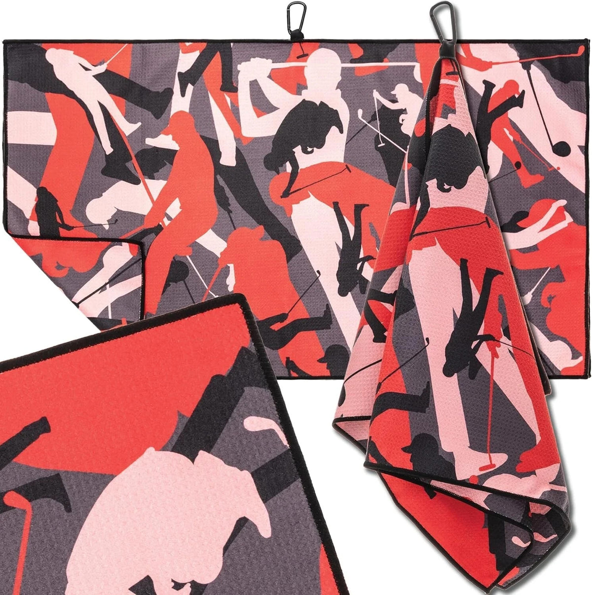 Golf Towel with Clip - Microfiber 34x20 Inch Camouflage Golf Towels