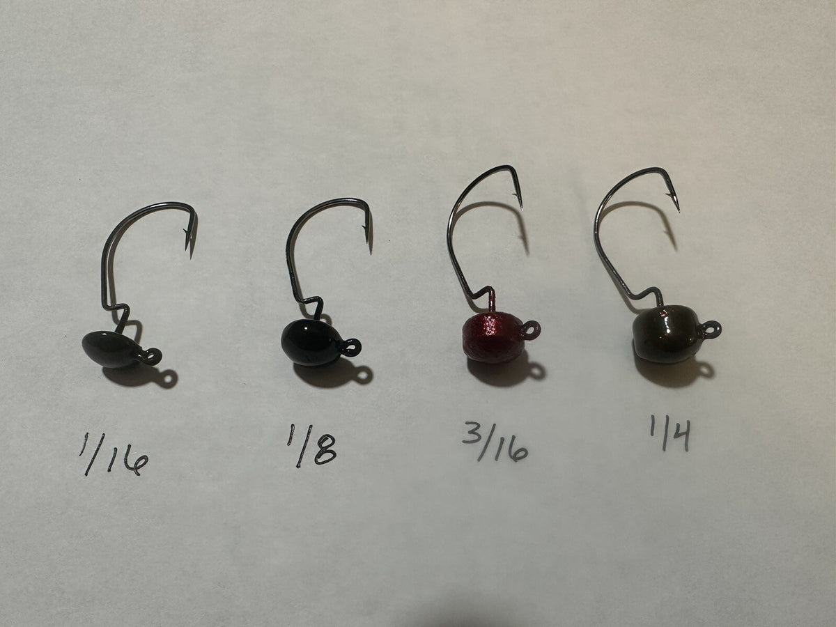 10 Pack Fishing Jig Heads for Ned Rig - 1/16, 1/8, 3/16, 1/4 oz - Multiple Colors & Free Shipping