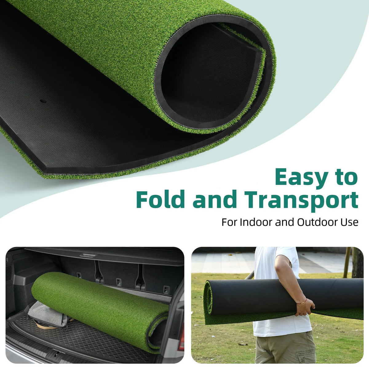 Golf Hitting Mat 5x4 ft Thickened 21mm Artificial Turf for Indoor Outdoor Practice