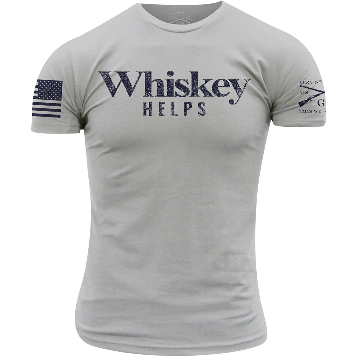 Whiskey Helps T-Shirt for Men & Women - Light Gray, Comfortable Cotton Graphic Tee