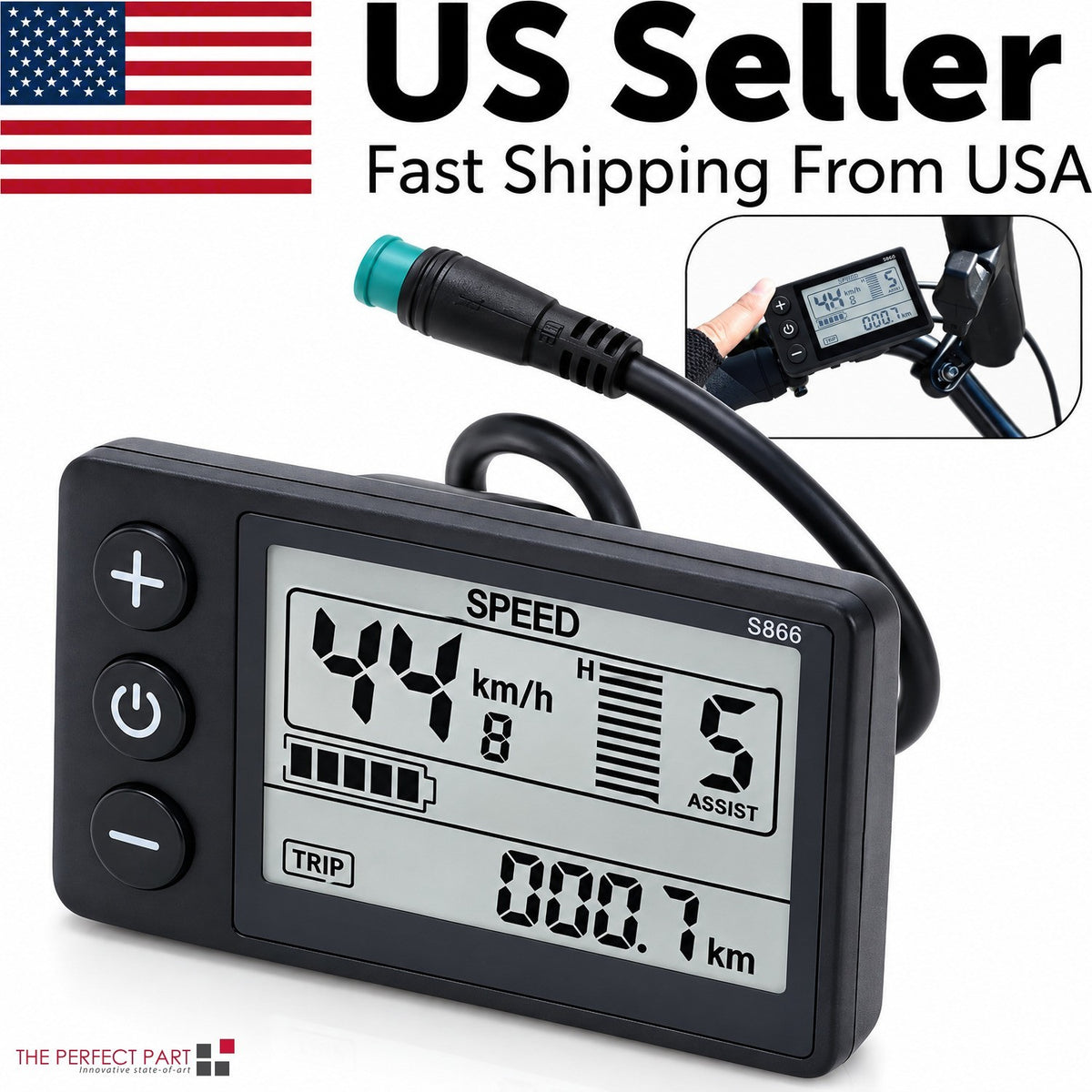 Electric Bike LCD Display 24V 36V 48V Waterproof Segment Screen for MTB & E-Bike