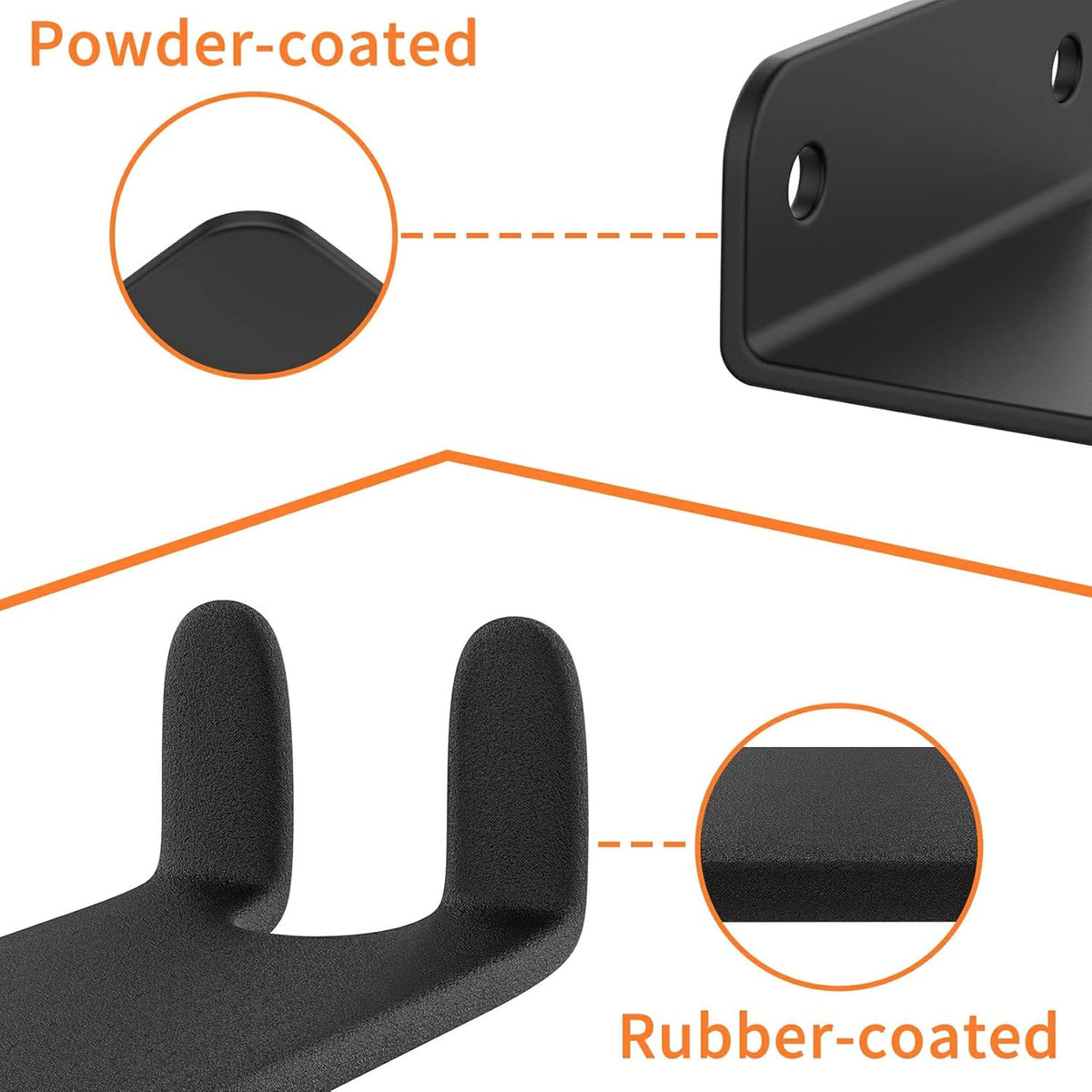 Heavy Duty Bike Pedal Wall Mount Hanger Set - Garage Bike Storage Rack