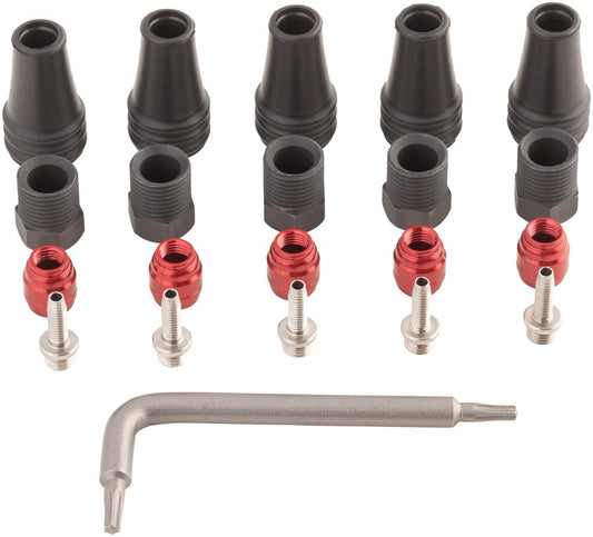 Bike Hydraulic Brake Hose Fitting Kit for SRAM Red/Force AXS - 5 Threaded Barbs
