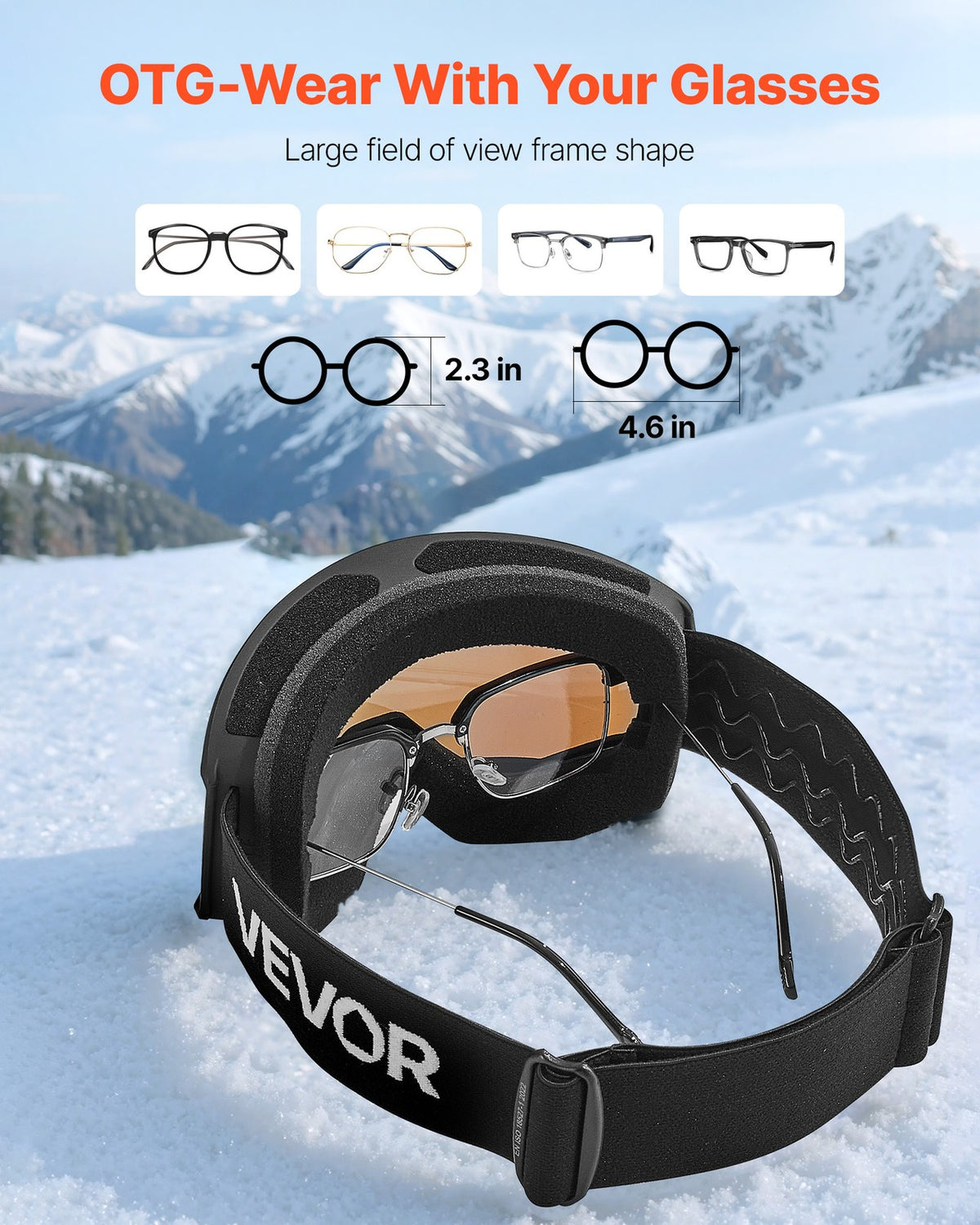Ski Goggles with Cylindrical Lens & Ice Blue Revo Coating - Snowboard & Ski Gear