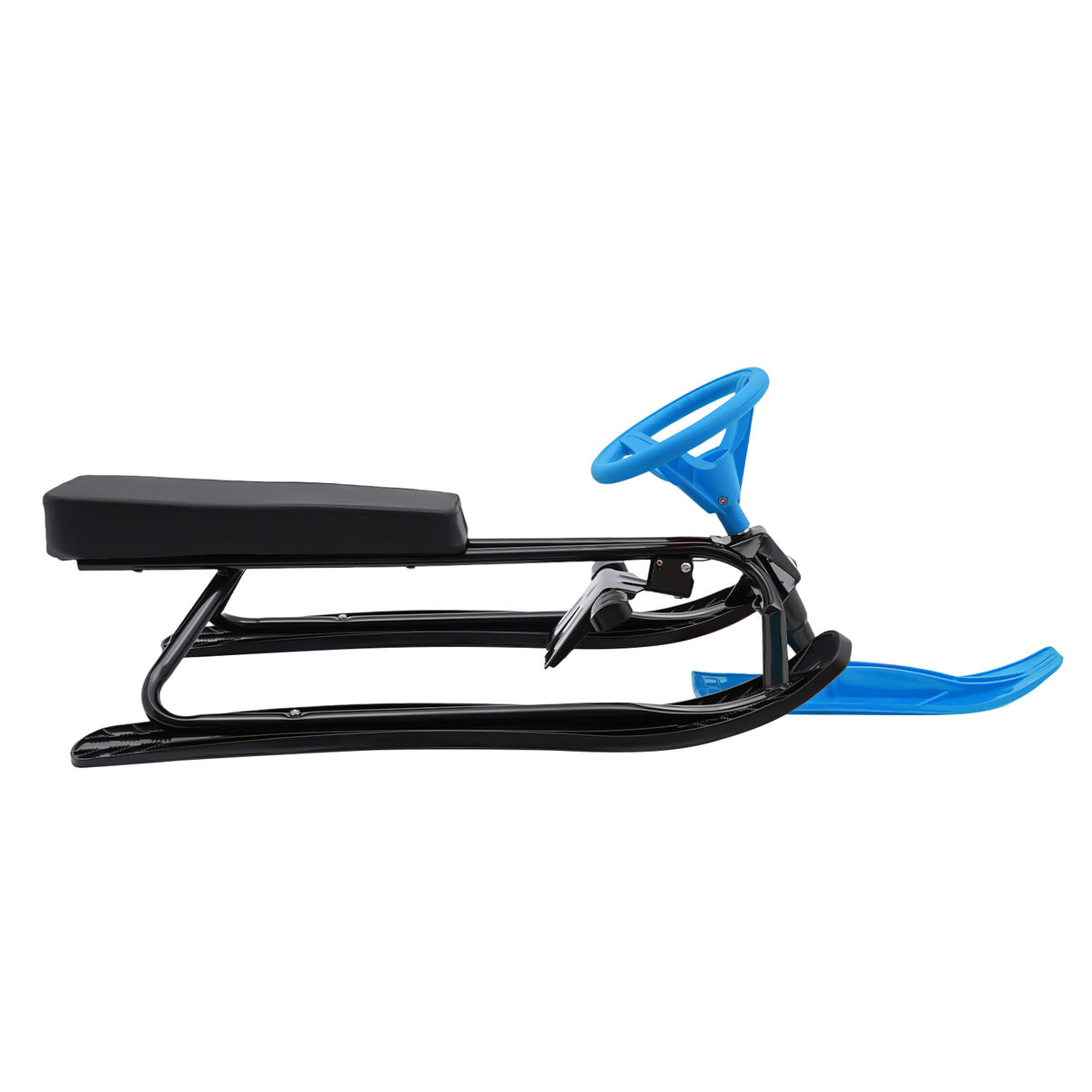 Kids & Adult Snow Racer Sled with Flexible Steering Wheel - Blue