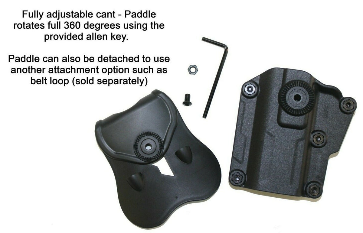 Universal OWB Pistol Holster with Quick Release Button - Fits Most Full-Size & Compact Pistols