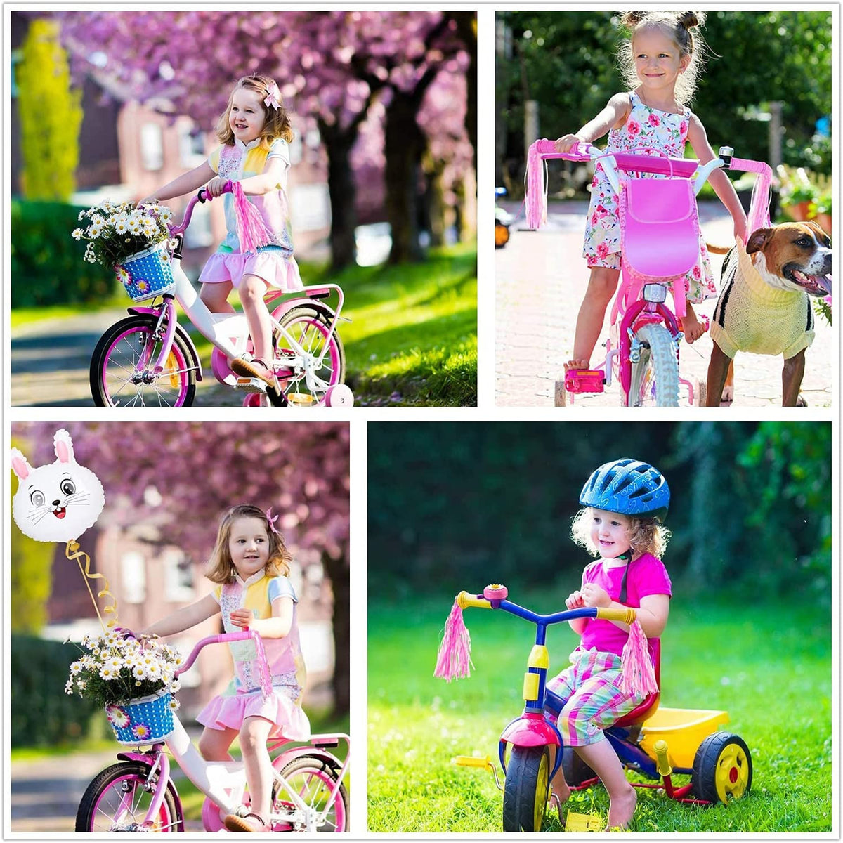 Non-Slip Bike Handlebar Grips for Kids and Adults with Tassel