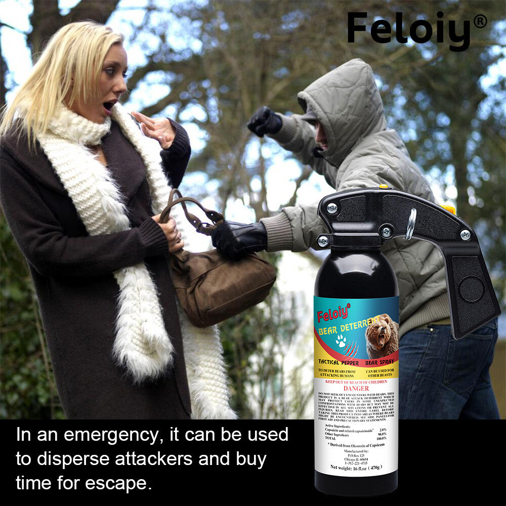 Bear Deterrent Spray - 16 oz, 32 Feet Range, Legal Formula for Wildlife Safety