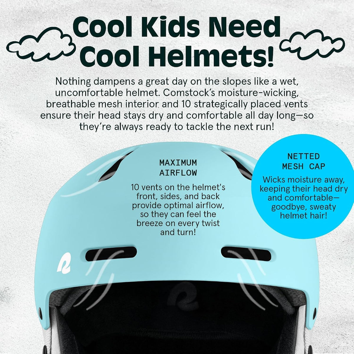 Kids Ski & Snowboard Helmet with ABS Shell and Impact Protection