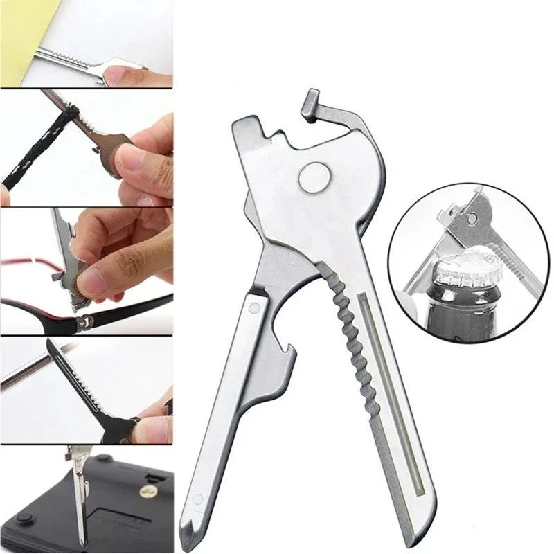 6-in-1 Multi-Function Stainless Steel Key Tool Keychain