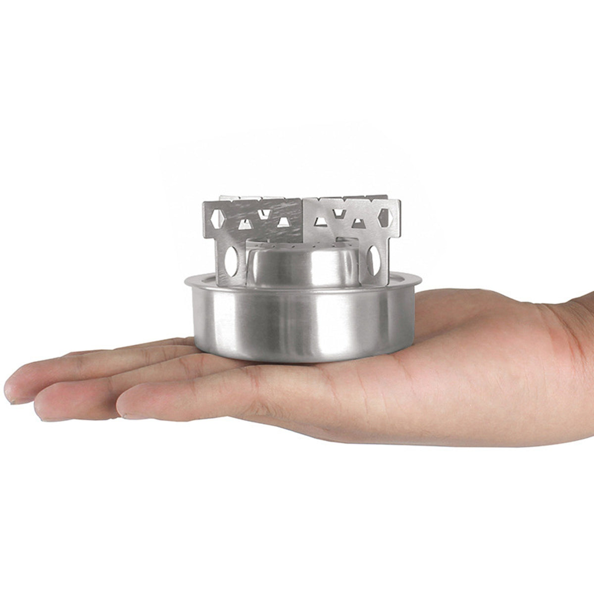 Mini Stainless Steel Camping Alcohol Stove with Cross Stand