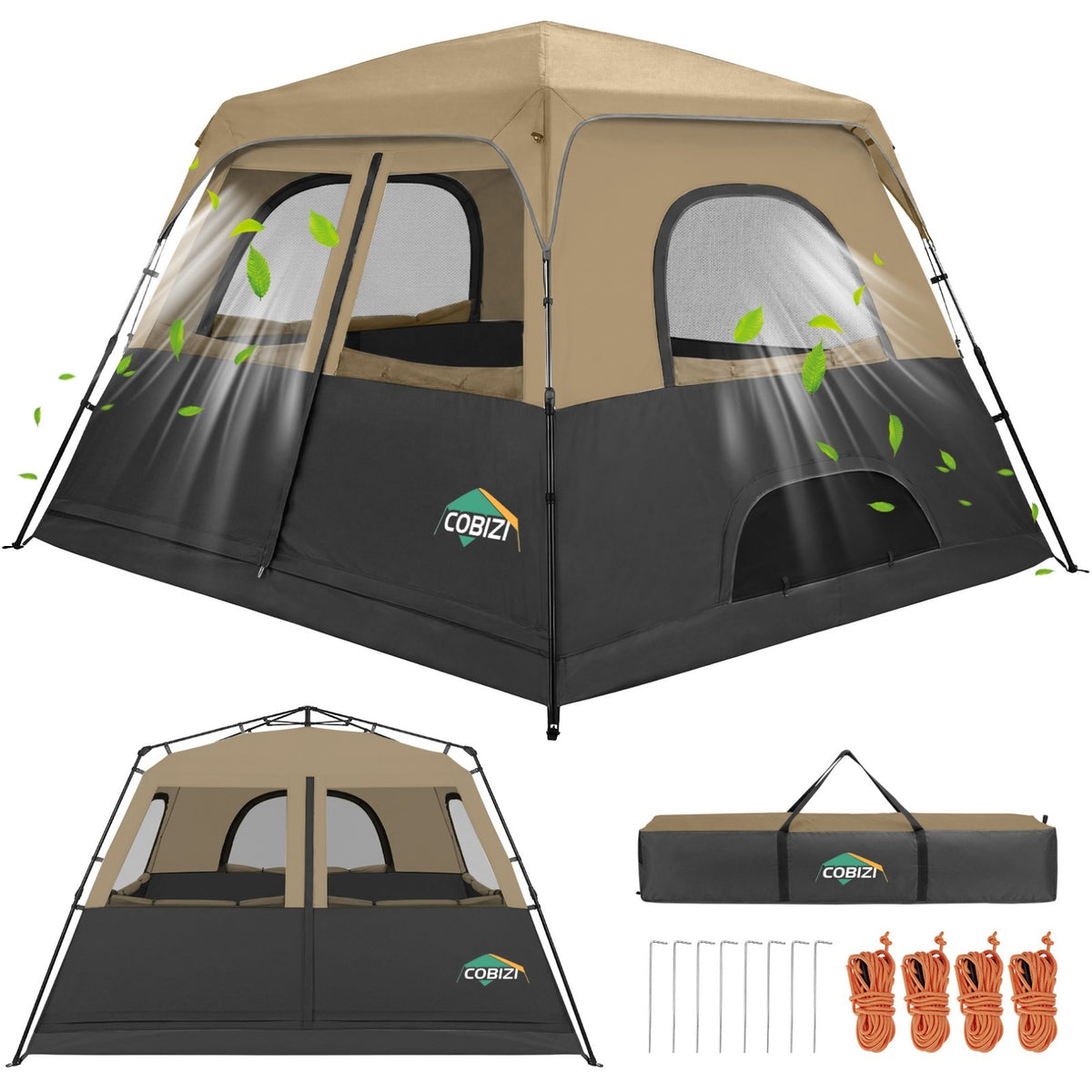 8-Person Camping Tent Waterproof Windproof Easy Setup Backpacking Shelter