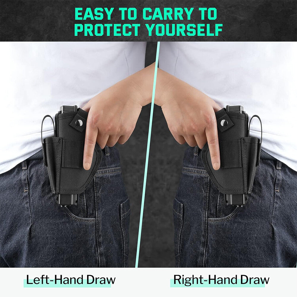 Concealed Pistol Holster with Universal Magazine Pouch for Left/Right Hand Carry - Tactical Gun Carry Case