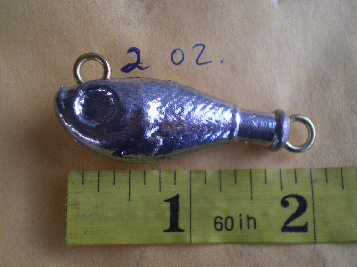 7 Pcs Unpainted Fish Head Rig Fluke Jig Lure 2 Oz for Fishing Tackle