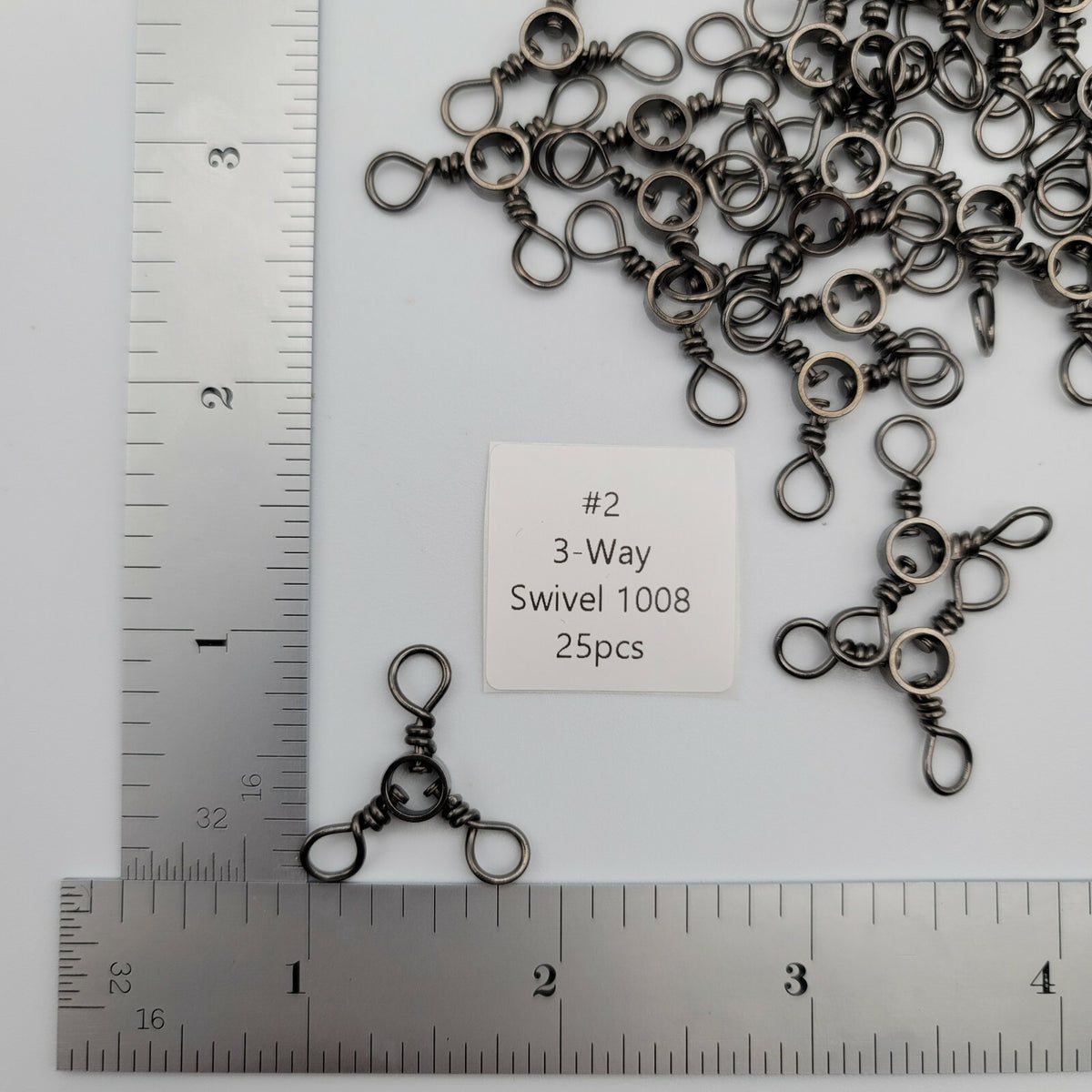 Stainless Steel Three Way Swivels Pack of 25 - Fishing Tackle Hardware