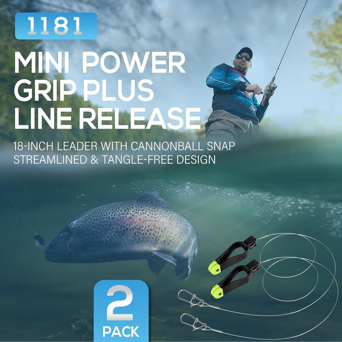 Fishing Line Release Clip with Cannonball Snap - Trolling Leader Accessory