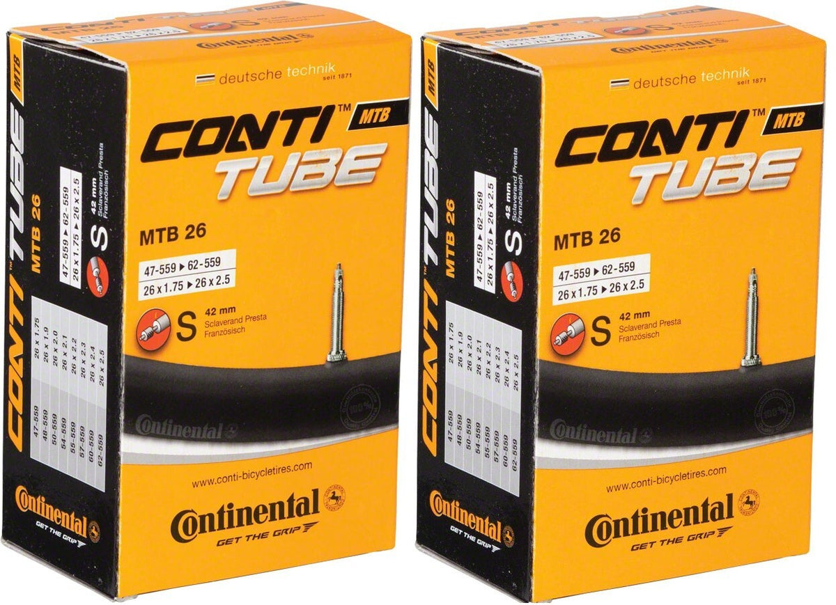Bike Inner Tubes 26 Inch - 2 or 4 Pack, Presta Valve, Seamless Construction