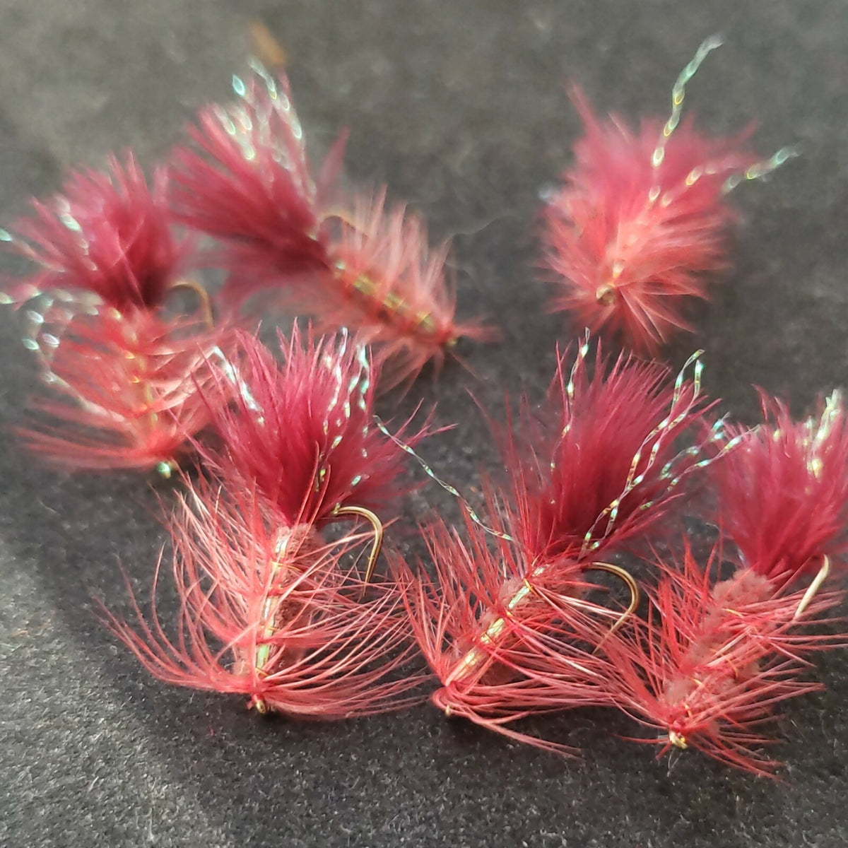 Fly Fishing Flies Flash a Bugger Size 12 Maroon Streamer - Custom Tied