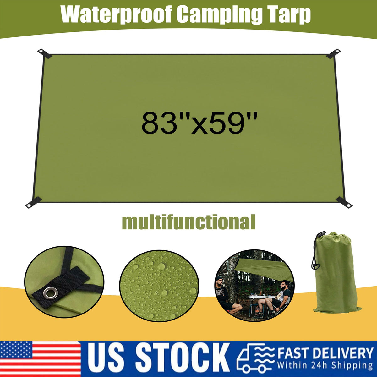 Waterproof Camping Tarp Shelter for Outdoor Backpacking and Rain Protection