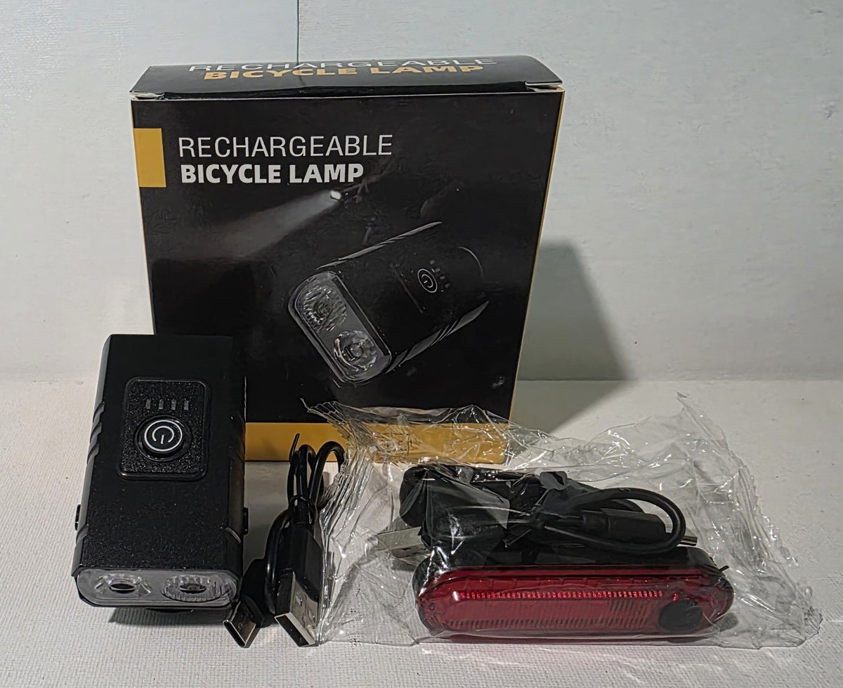 USB Rechargeable 1000LM Bike Light Set Front and Rear Waterproof Cycling Lights