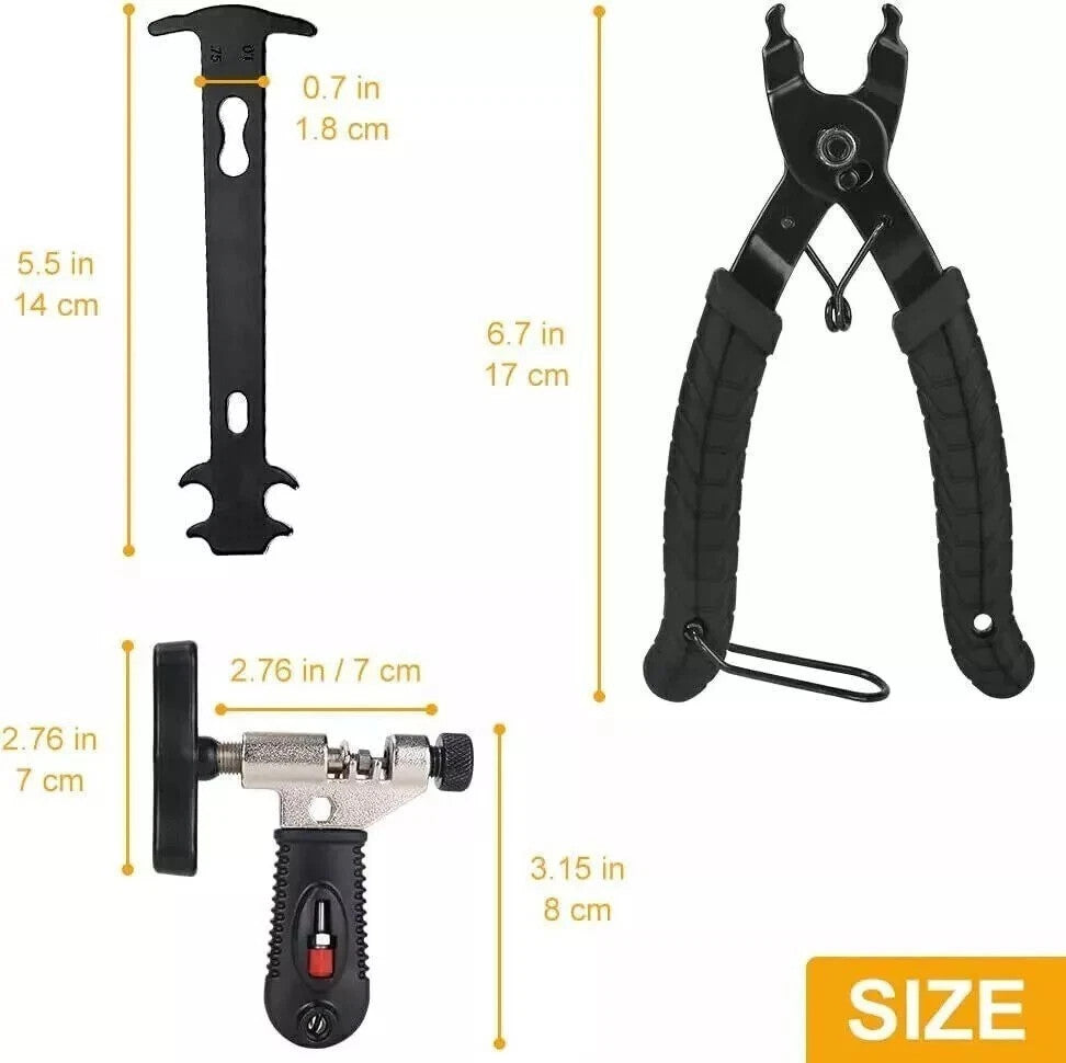 Bike Chain Repair Tool Kit Set with Chain Breaker & Wear Checker