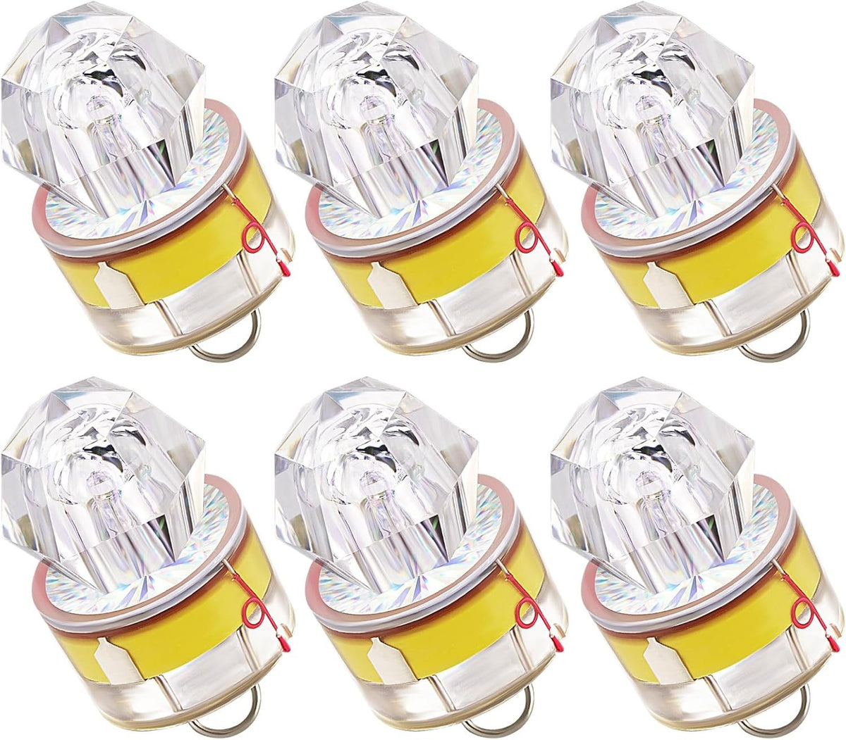 6PCS LED Deep Drop Underwater Fish Lures Water-Activated Flashing Lights